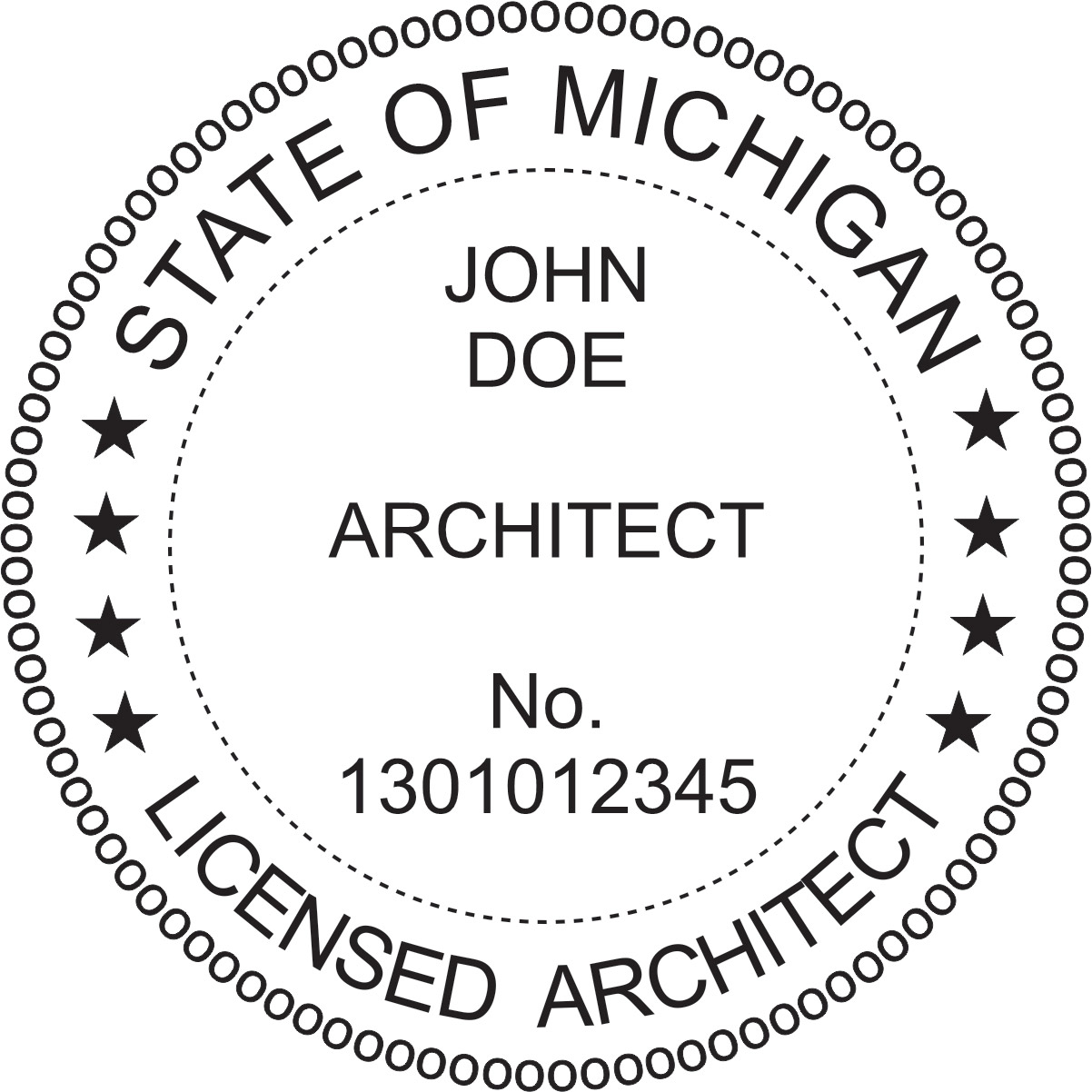 architect seal - wood stamp - michigan