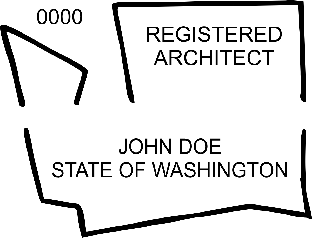Architect Seal - Pre Inked Stamp - Washington