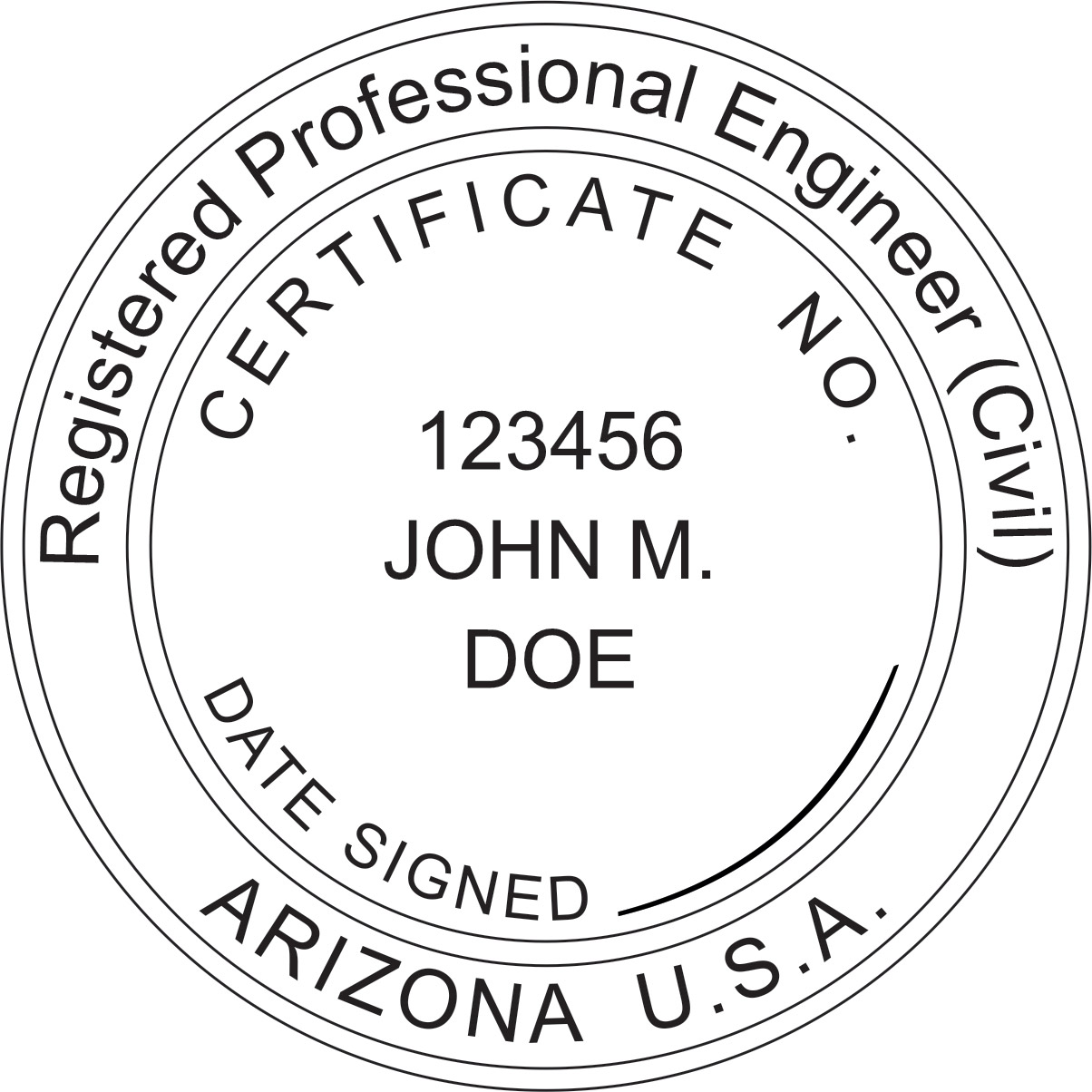 engineer seal - wood stamp - arizona