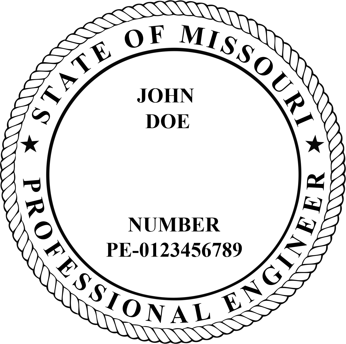 Engineer Seal - Pre Inked Stamp - Missouri