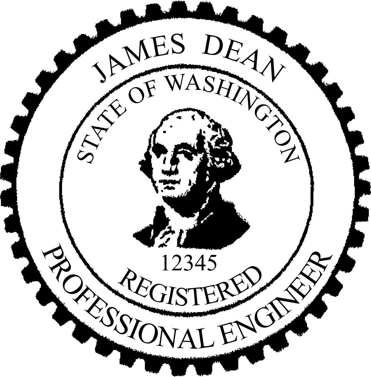 Engineer Seal - Pre Inked Stamp - Washington