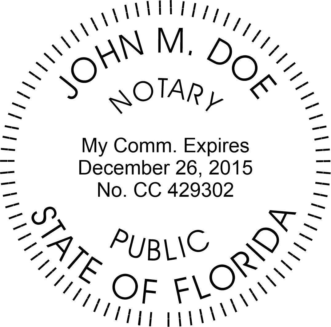 notary seal - wood stamp - florida