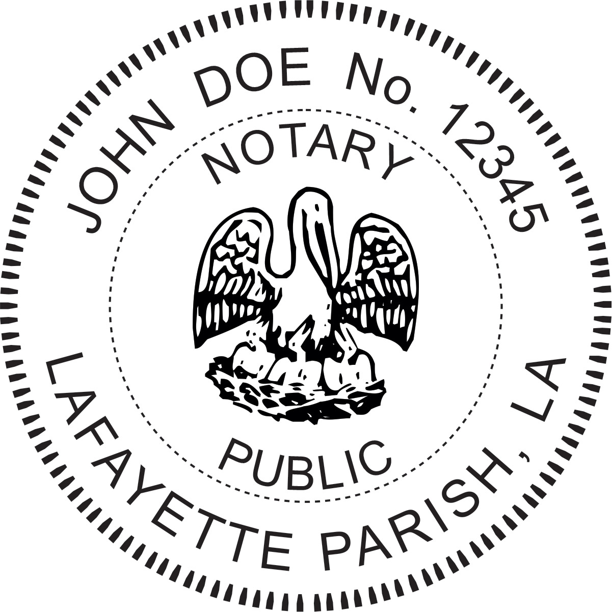 notary seal - wood stamp - louisiana