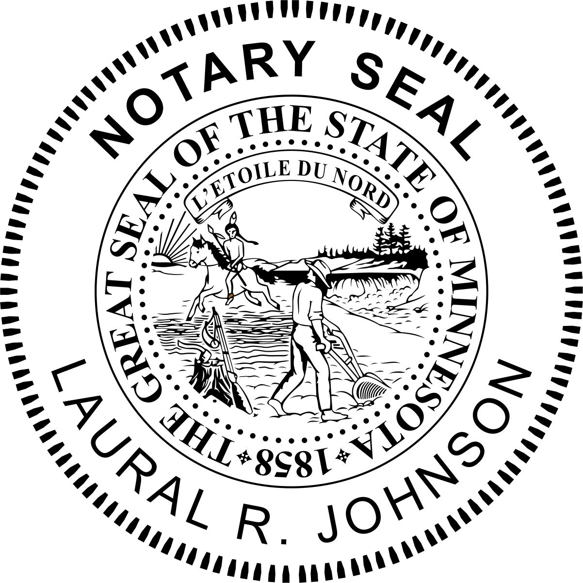notary seal - wood stamp - minnesota