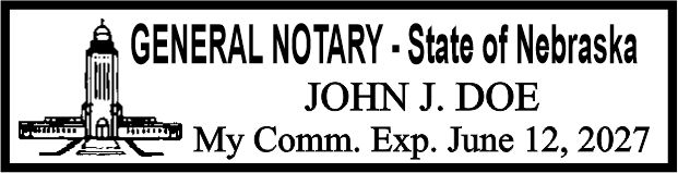 notary wood rectangle - nebraska
