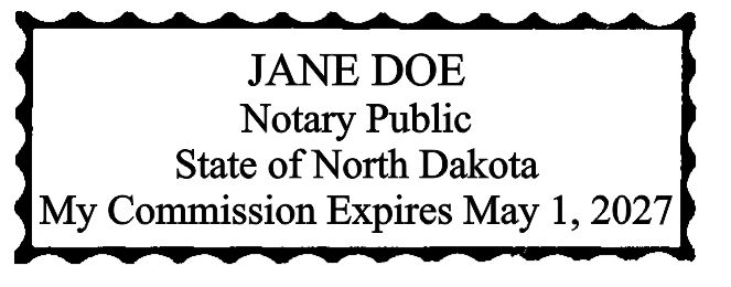 notary wood rectangle - north dakota