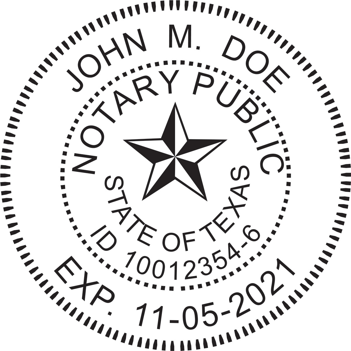 notary seal - pre-inked stamp - texas