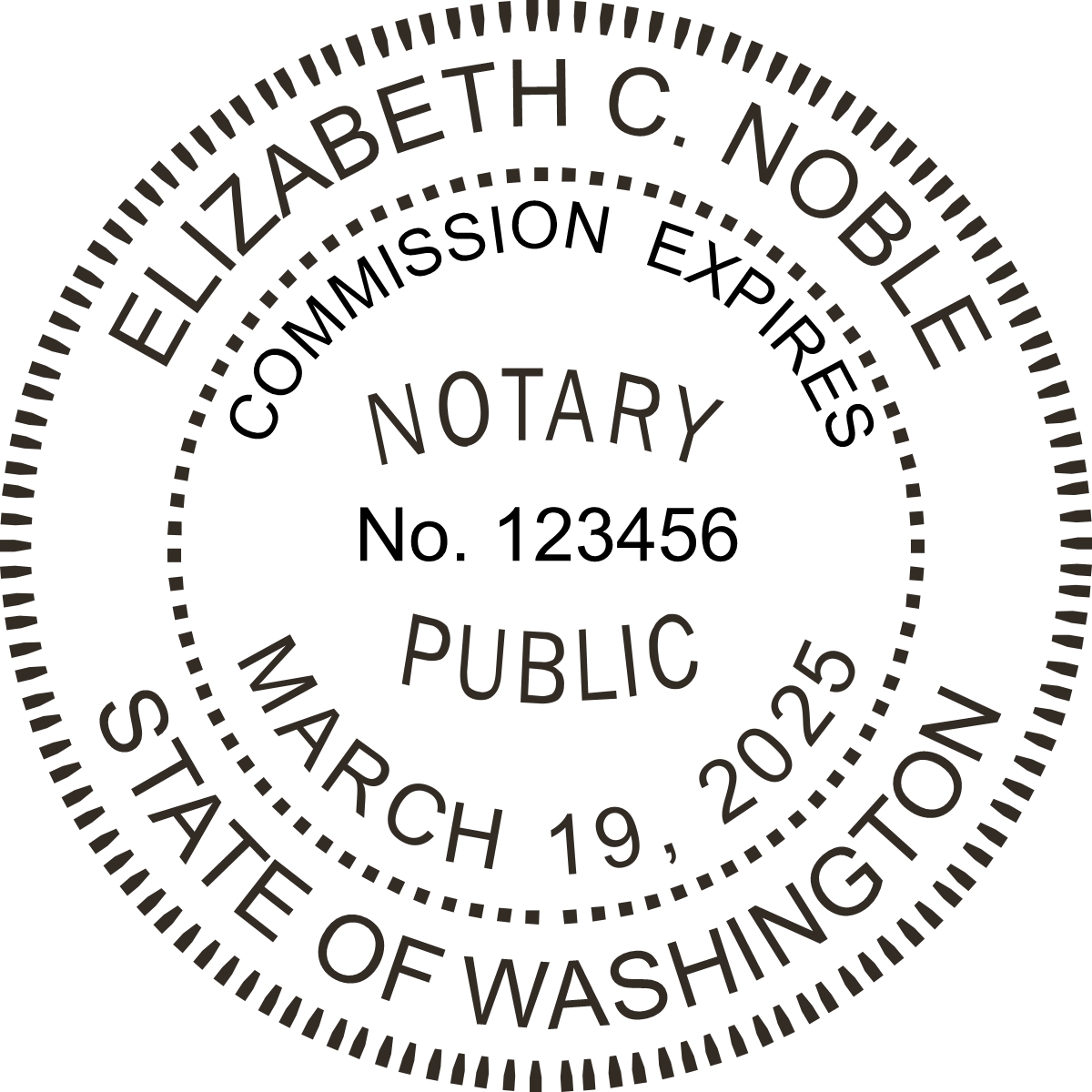 Notary Seal - Wood Stamp - Washington
