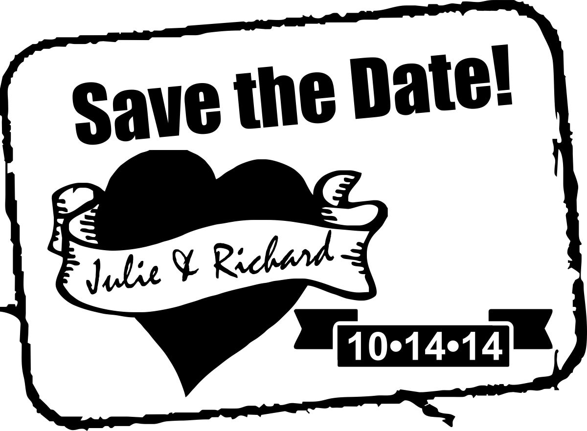 save the date stamp large - 10a
