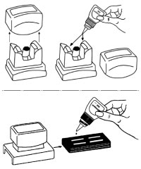 Re-inking an XStamper rubber stamp
