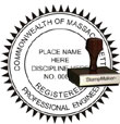 Engineer Seal - Wood Stamp - Massachusetts ENGINEER_STAMP_WOOD_MASSACHUSETTS
