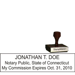 Notary Wood Rectangle  - Connecticut NOTARY_WOOD_RECTANGLE_CT