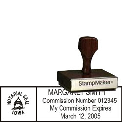 Notary Wood Rectangle  - Iowa NOTARY_WOOD_RECTANGLE_IA