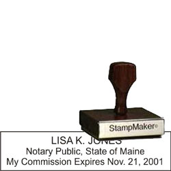 Notary Wood Rectangle  - Maine NOTARY_WOOD_RECTANGLE_ME