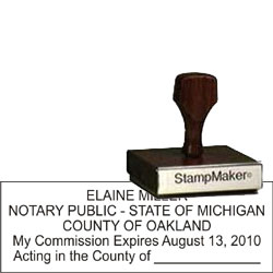 Notary Stamp - Wood Rectangle  - Michigan NOTARY_WOOD_RECTANGLE_MI