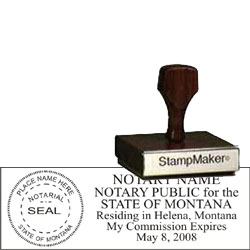 Notary Wood Rectangle  - Montana NOTARY_WOOD_RECTANGLE_MT