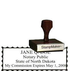 Notary Wood Rectangle  - North Dakota NOTARY_WOOD_RECTANGLE_ND