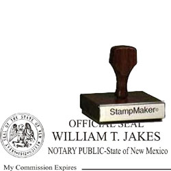 Notary Wood Rectangle  - New Mexico NOTARY_WOOD_RECTANGLE_NM