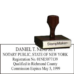 Notary Wood Rectangle  - New York NOTARY_WOOD_RECTANGLE_NY