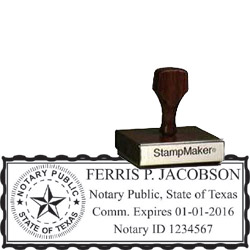 Notary Wood Rectangle  - Texas NOTARY_WOOD_RECTANGLE_TX