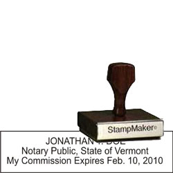 Notary Wood Rectangle  - Vermont NOTARY_WOOD_RECTANGLE_VT