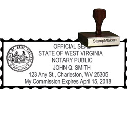 Notary Wood Rectangle  - West Virginia NOTARY_WOOD_RECTANGLE_WV