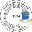 Architect Seal - Pre Inked Stamp - Alabama ARCHITECT_STAMP_PRE_INKED_ALABAMA