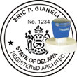 Architect Seal - Pre Inked Stamp - Delaware ARCHITECT_STAMP_PRE_INKED_DELAWARE