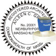 Architect Seal - Pre Inked Stamp - Massachusetts ARCHITECT_STAMP_PRE_INKED_MASSACHUSETTS