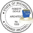 Architect Seal - Pre Inked Stamp - Michigan ARCHITECT_STAMP_PRE_INKED_MICHIGAN