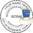 Architect Seal - Pre Inked Stamp - North Carolina ARCHITECT_STAMP_PRE_INKED_NORTH_CAROLINA
