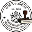 Architect Seal - Wood Stamp - Delaware ARCHITECT_STAMP_WOOD_DELAWARE