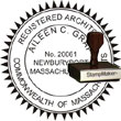 Architect Seal - Wood Stamp - Massachusetts ARCHITECT_STAMP_WOOD_MASSACHUSETTS