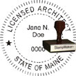 Architect Seal - Wood Stamp - Maine ARCHITECT_STAMP_WOOD_MAINE