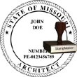 Architect Seal - Wood Stamp - Missouri ARCHITECT_STAMP_WOOD_MISSOURI