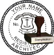 Architect Seal - Wood Stamp - Rhode Island ARCHITECT_STAMP_WOOD_RHODE_ISLAND