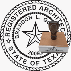 Architect Seal - Wood Stamp - Texas ARCHITECT_STAMP_WOOD_TEXAS