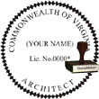 Architect Seal - Wood Stamp - Virginia ARCHITECT_STAMP_WOOD_VIRGINIA