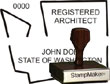 Architect Seal - Wood Stamp - Washington ARCHITECT_STAMP_WOOD_WASHINGTON
