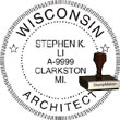 Architect Seal - Wood Stamp - Wisconsin ARCHITECT_STAMP_WOOD_WISCONSIN