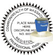 Engineer Seal - Pre Inked Stamp - Massachusetts ENGINEER_STAMP_PRE_INKED_MASSACHUSETTS
