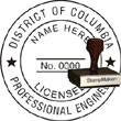 Engineer Seal - Wood Stamp - Dist of Columbia ENGINEER_STAMP_WOOD_DISTRICT_OF_COLUMBIA