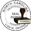 Engineer Seal - Wood Stamp - North Carolina ENGINEER_STAMP_WOOD_NORTH_CAROLINA