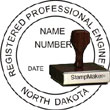 Engineer Seal - Wood Stamp - North Dakota ENGINEER_STAMP_WOOD_NORTH_DAKOTA