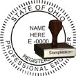 Engineer Seal - Wood Stamp - Ohio ENGINEER_STAMP_WOOD_OHIO
