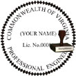 Engineer Seal - Wood Stamp - Virginia ENGINEER_STAMP_WOOD_VIRGINIA