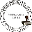 Engineer Seal - Wood Stamp - Virgin Islands ENGINEER_STAMP_WOOD_VIRGIN_ISLANDS