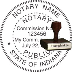 Notary Seal - Wood Stamp - Indiana NOTARY_SEAL_INDIANA_WOOD_STAMP