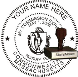 Notary Seal - Wood Stamp - Massachusetts NOTARY_SEAL_MASSACHUSETTS_WOOD_STAMP