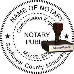 Notary Seal - Wood Stamp - Mississippi NOTARY_SEAL_MISSISSIPPI_WOOD_STAMP